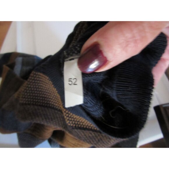 Bullock & Jones Striped Virgin Wool & Acrylic Sweater Size L Blue/Brown Made In - Picture 5 of 5